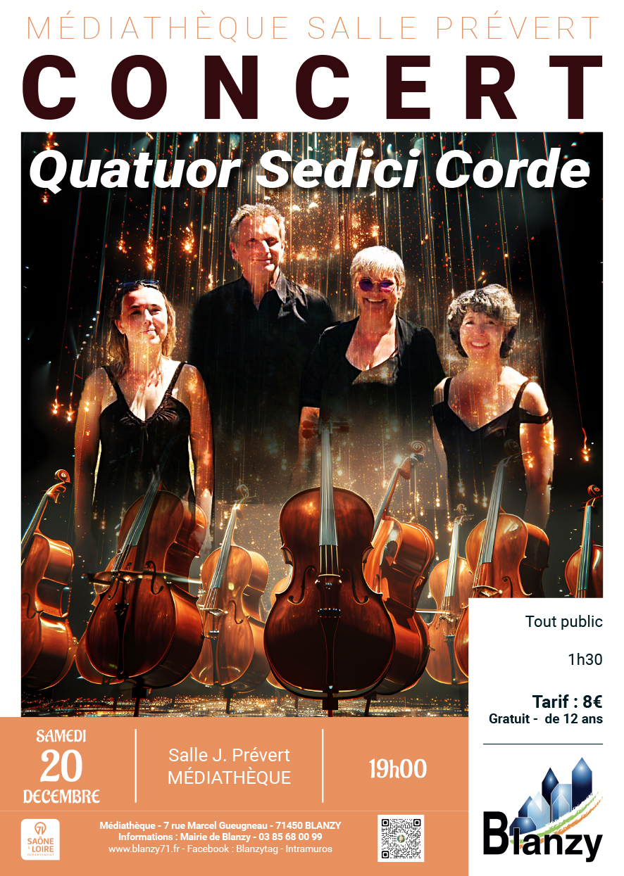concert quatuor sedici corde blanzy samedi 20 décembre 2025