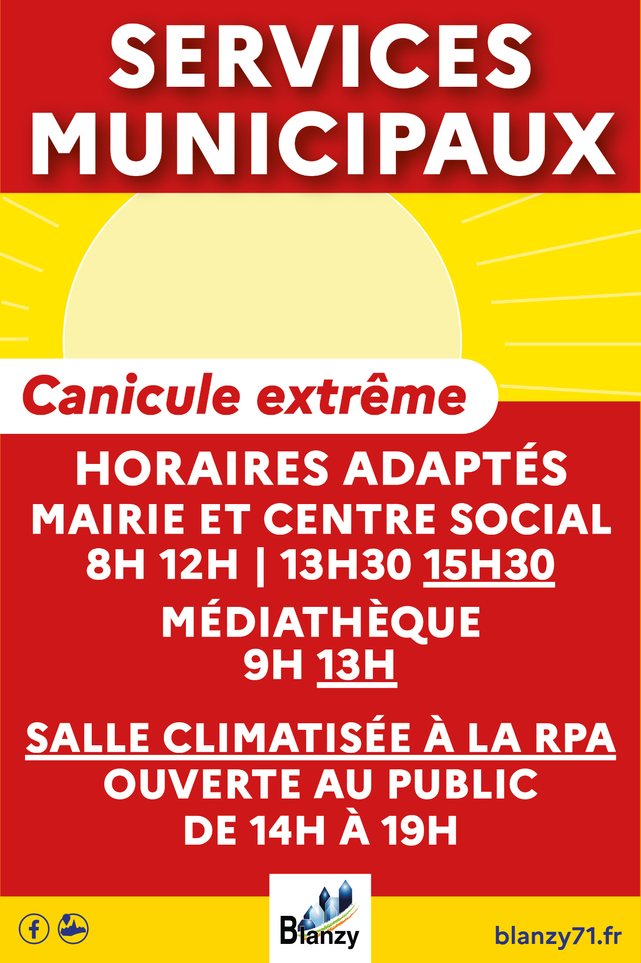 canicule extreme services municipaux salle climatisée blanzy