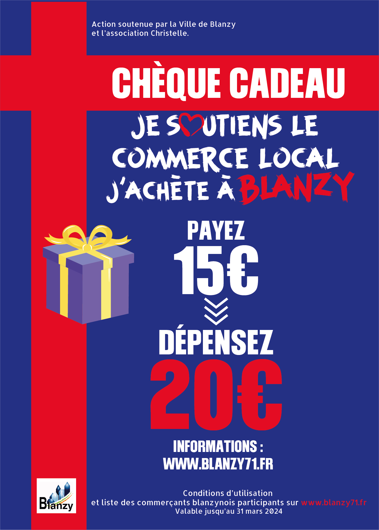 Chèques cadeaux Blanzy 2023-2024