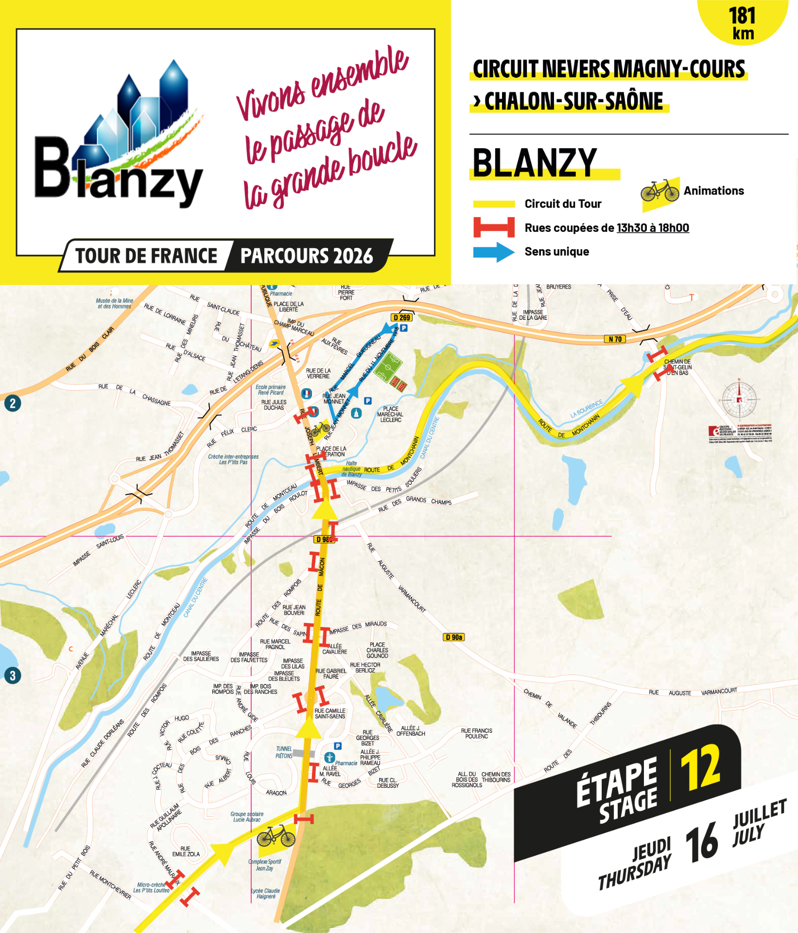 plan passage tour de france blanzy 2026