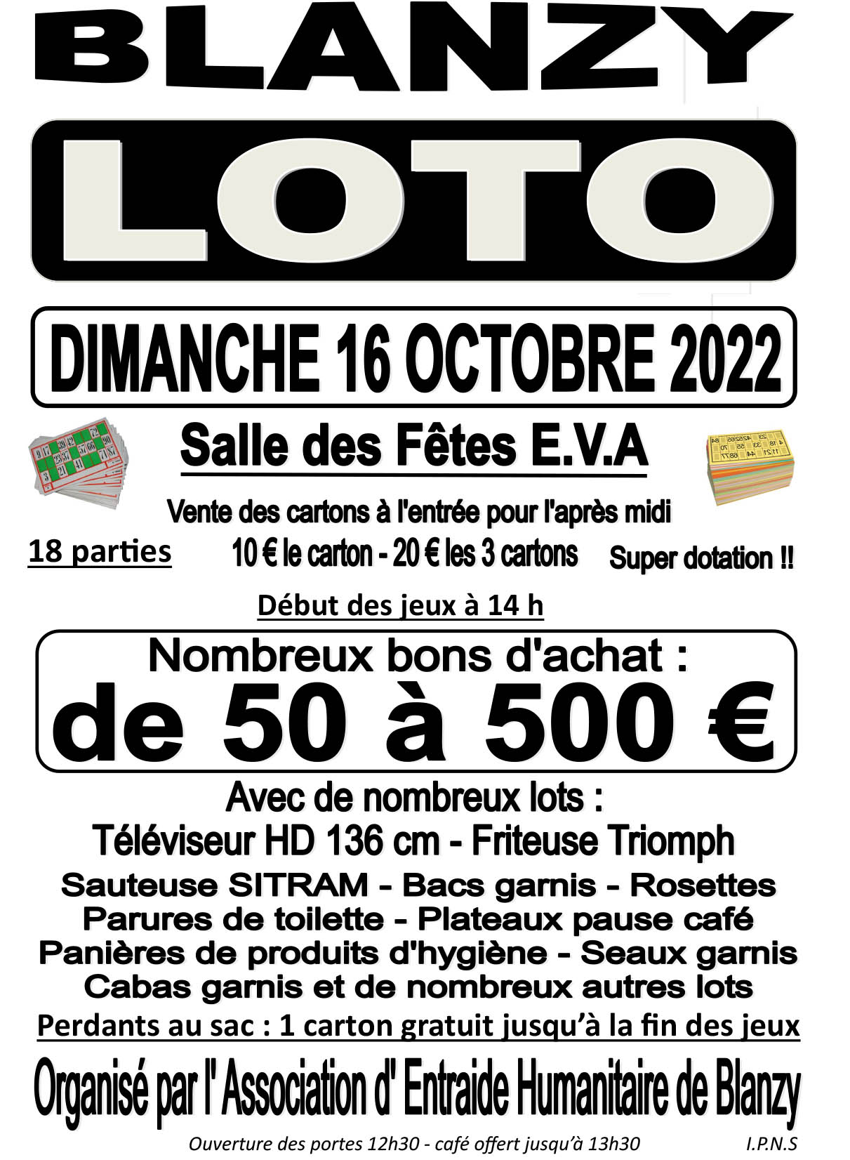 Loto Association Entraide Humanitaire de Blanzy