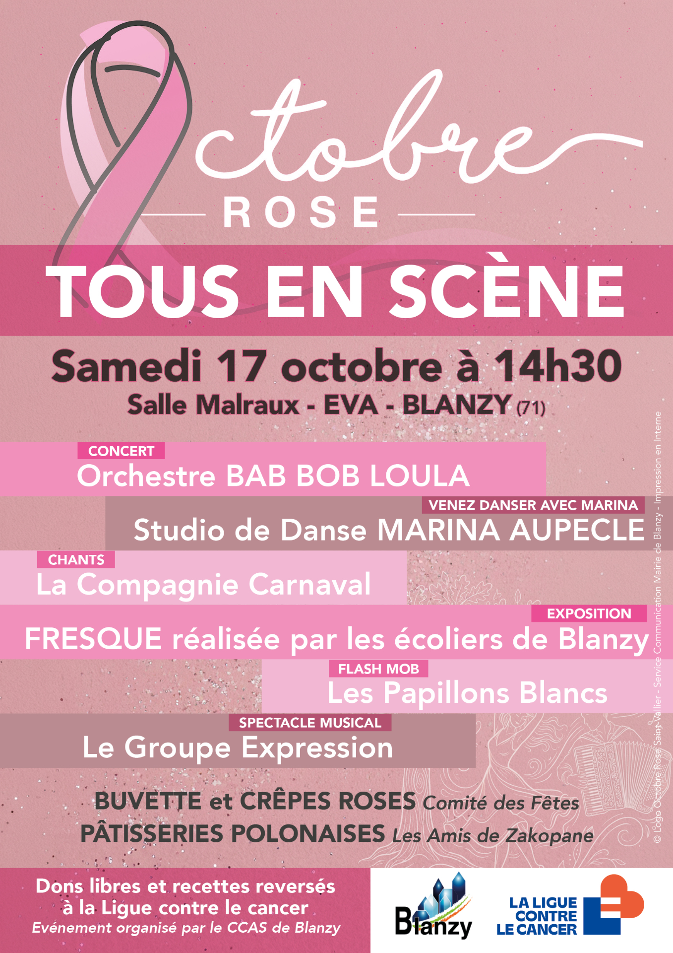 tous en scène octobre rose blanzy le samedi 17 octobre 2026 à 14h30
