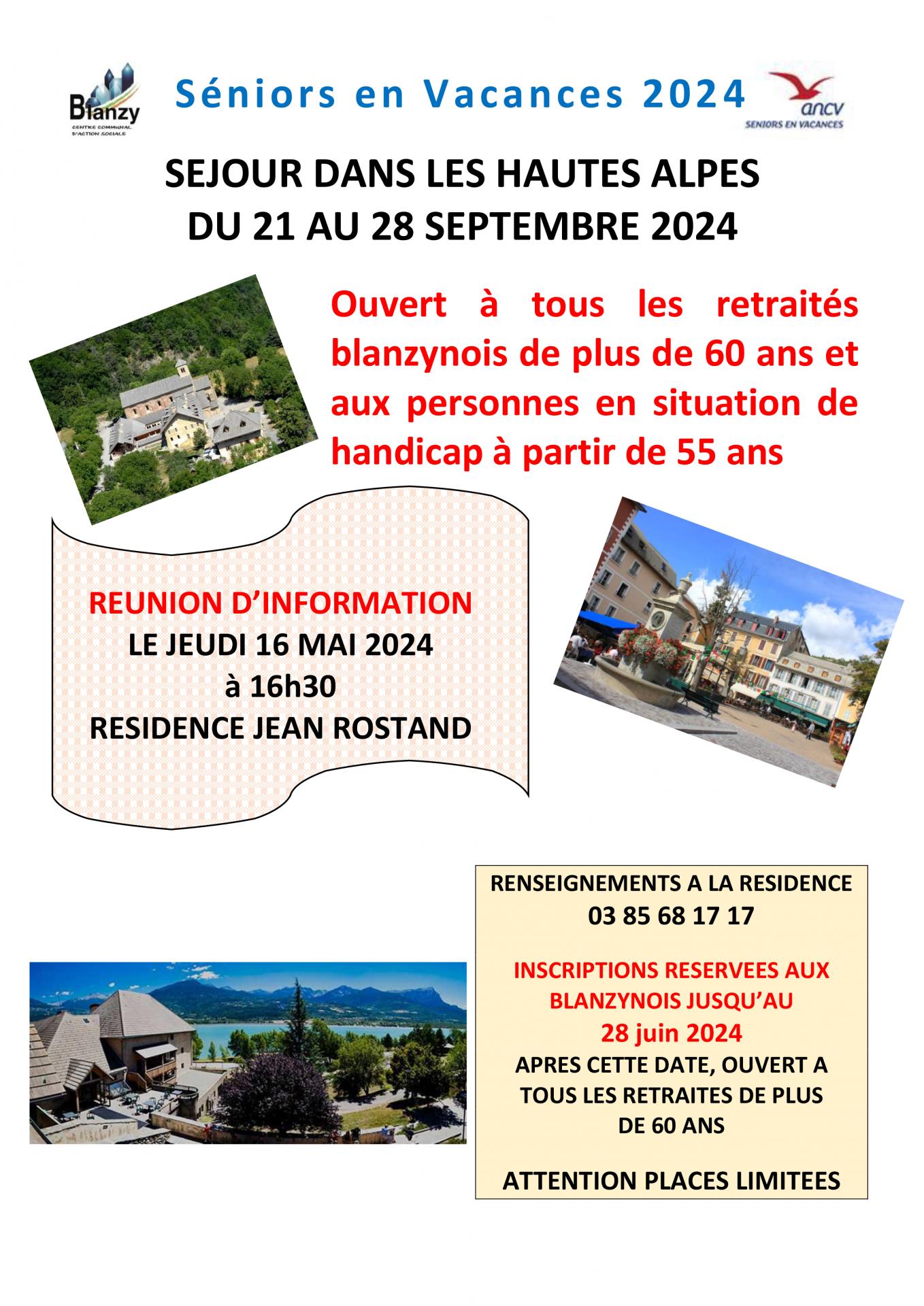 Séjour séniors Blanzy 2024