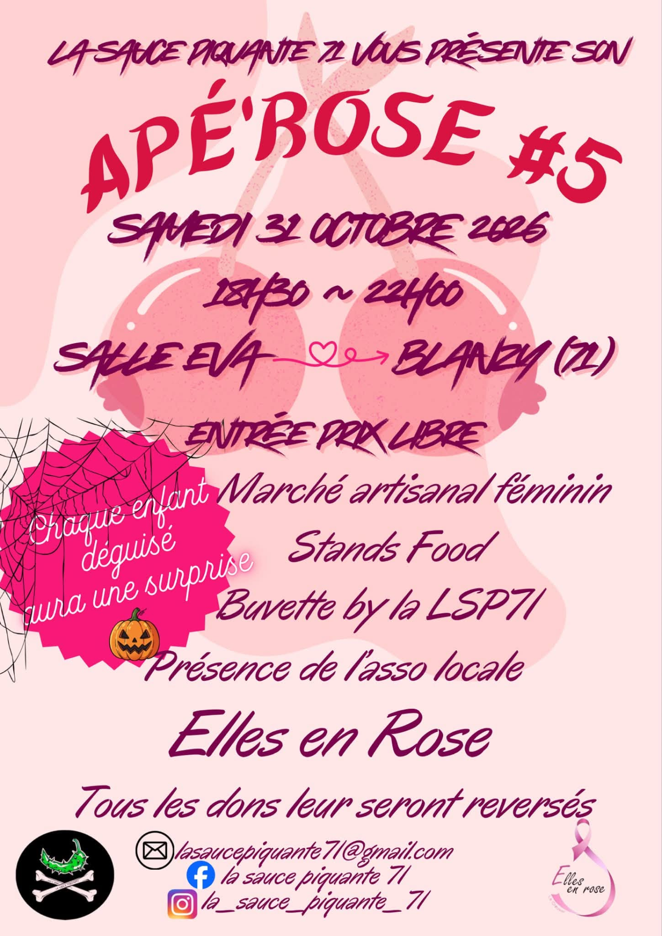 Apé'rose de la sauce piquante 71 le samedi 31 octobre à 18h30