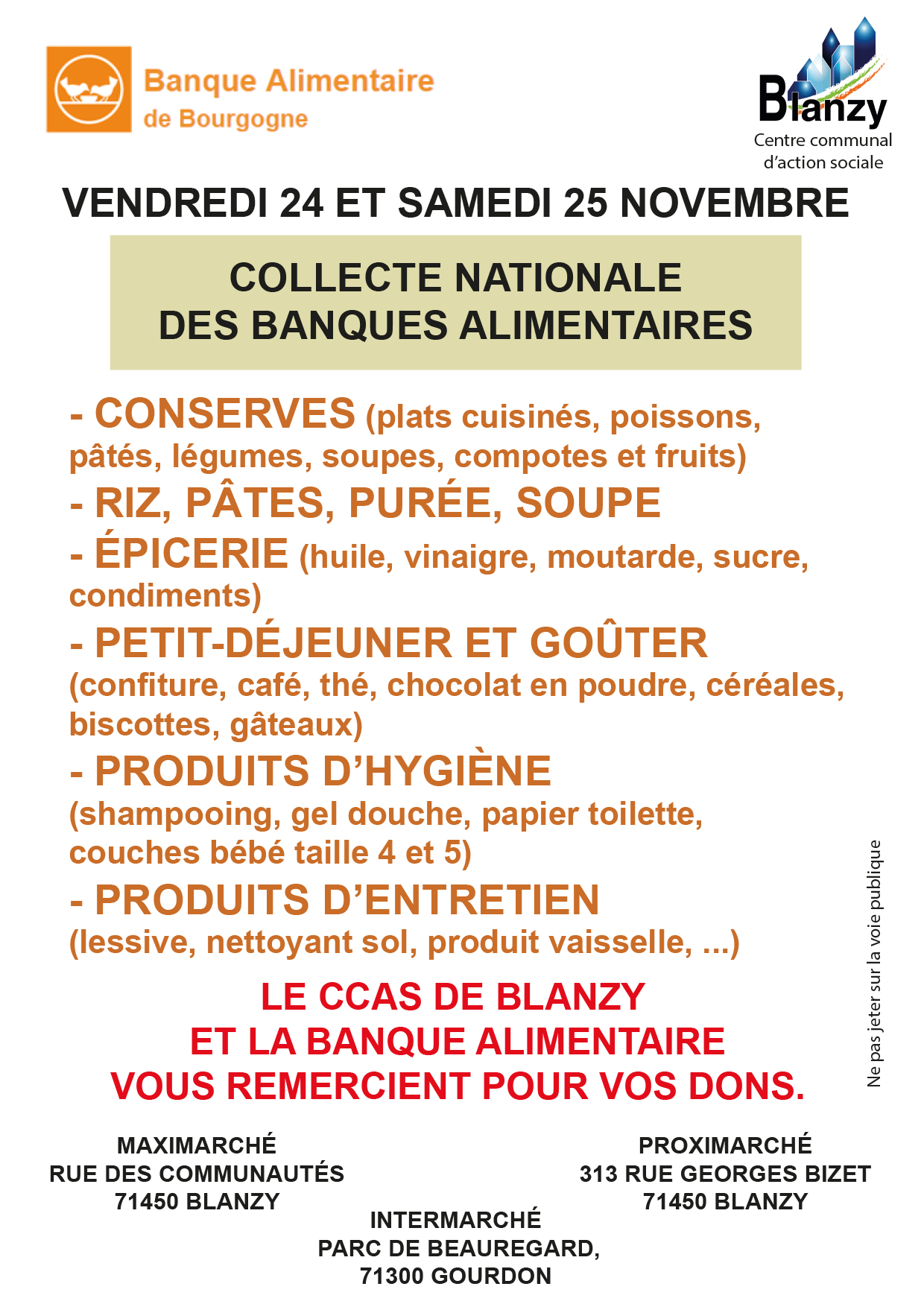 collecte alimentaire Blanzy 2023