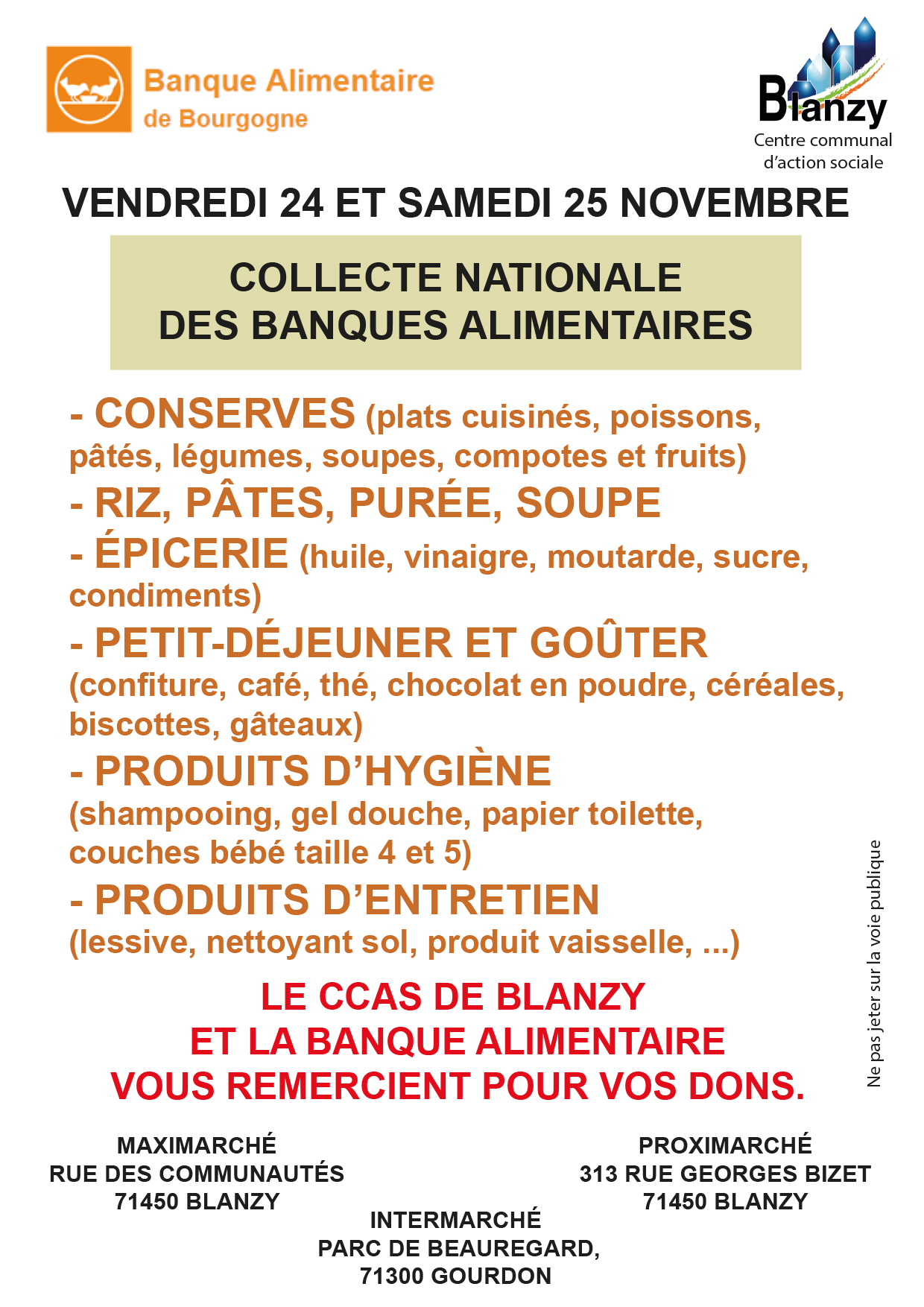 collecte alimentaire Blanzy 2023