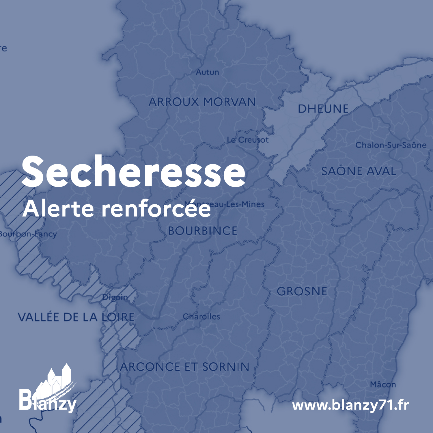 secheresse niveau renforcée bourbince blanzy