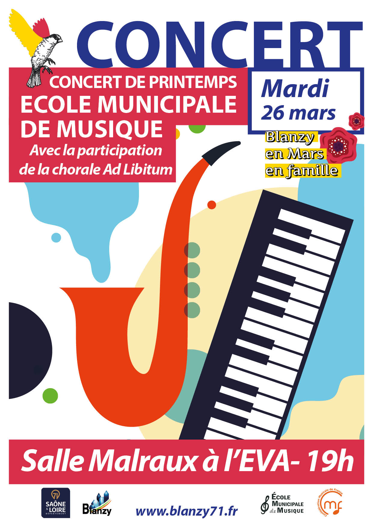 Concert Ecole municipale de musique Blanzy mars 2024