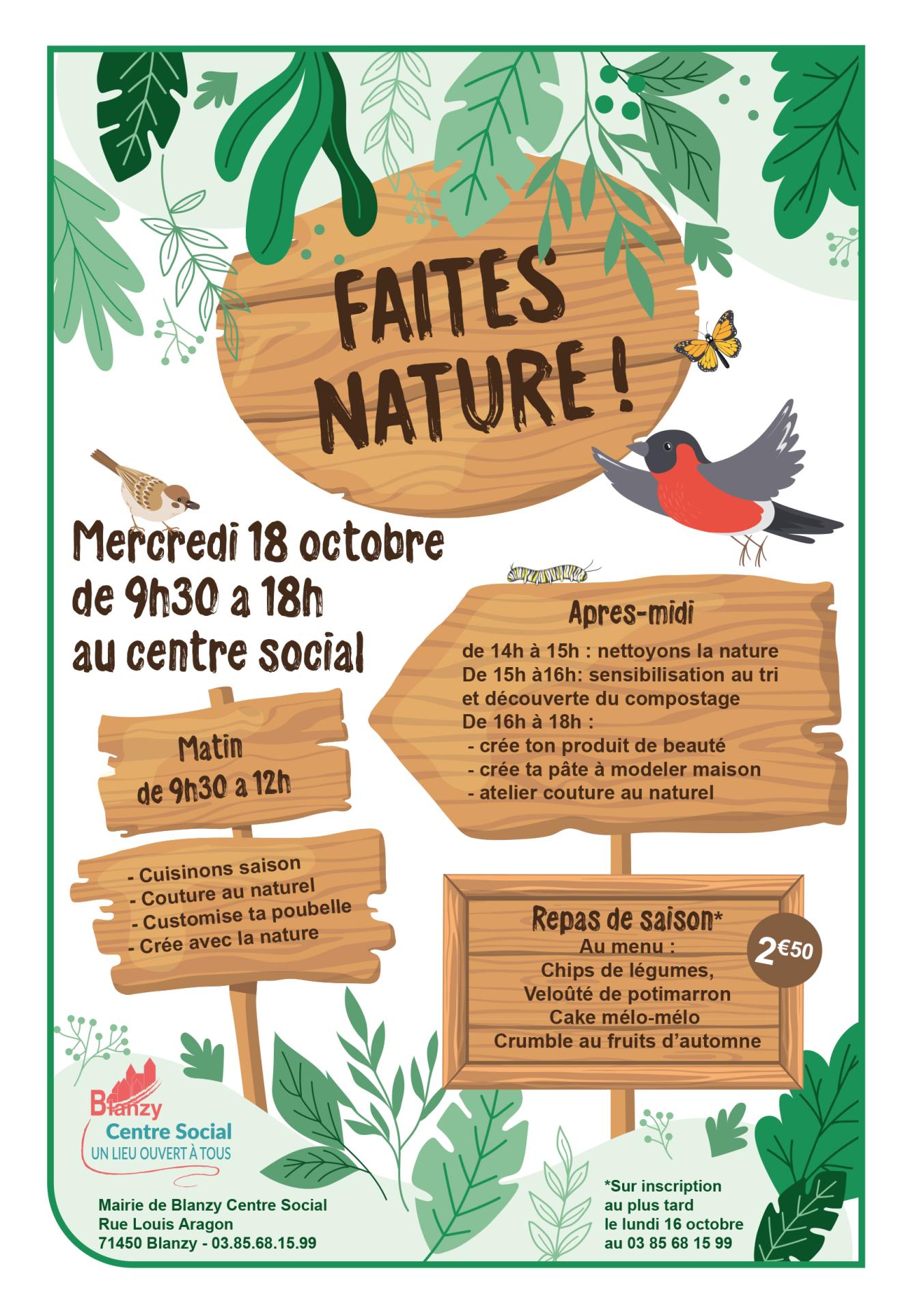 Faites nature ! centre social Blanzy